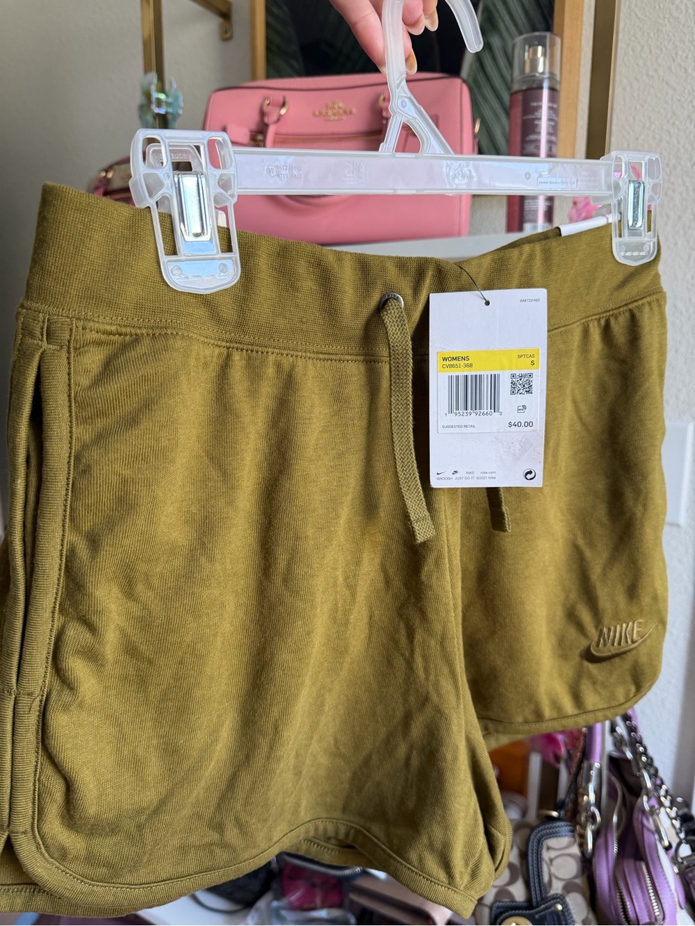 Nike Women’s Olive Green Jersey Shorts Size S NWT CV8651-368